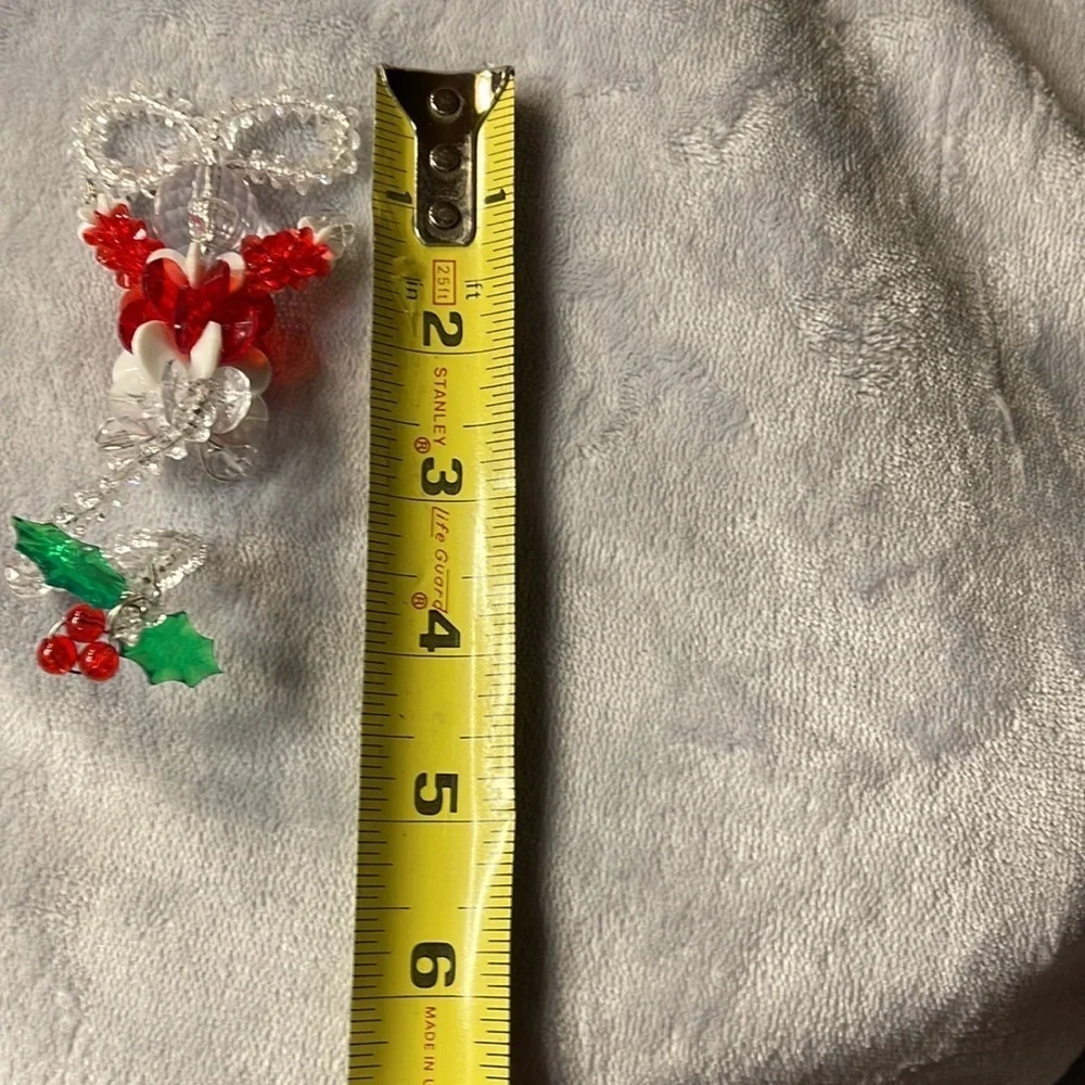 Vintage Beaded Mouse and Two Sleighs Red/Green/ Sparkle w/Holly Accents